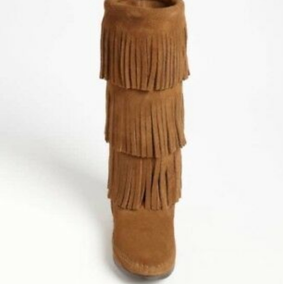 Minnetonka Shoes - Minnetonka Moccasins 3 Layered Fringed Boots 1632